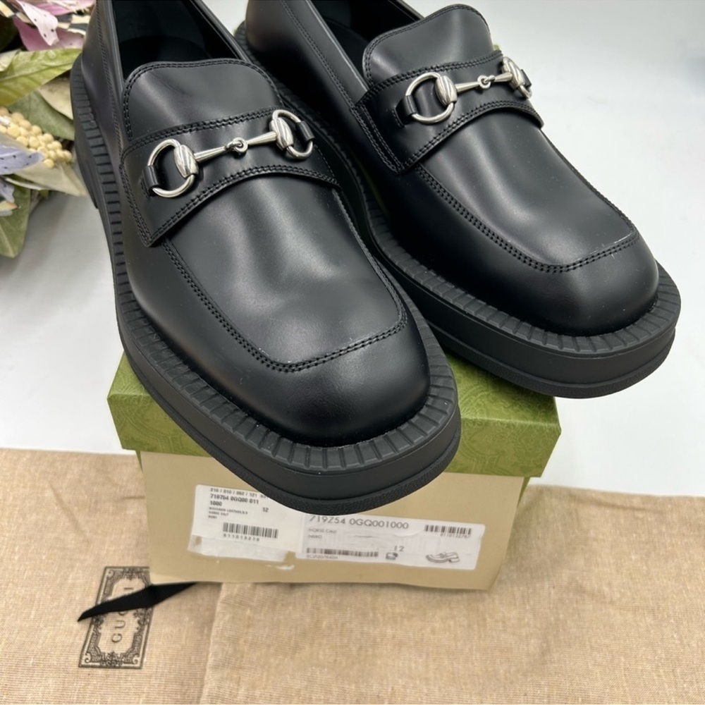 Men’s Gucci, leather chunky horse bit loafers size 12 made in Italy - Picture 3 of 8